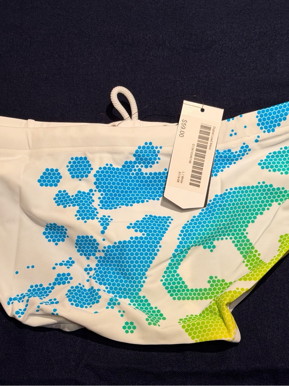 Nasty Pig Digital Load Bikini White Blue Green Large NWT Swimwear
